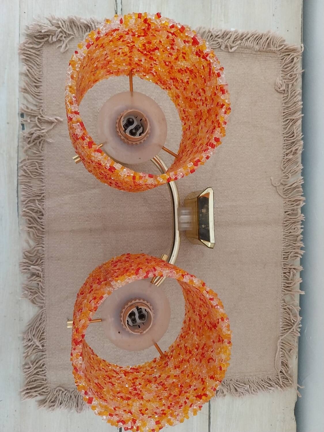 Orange perspex wall light