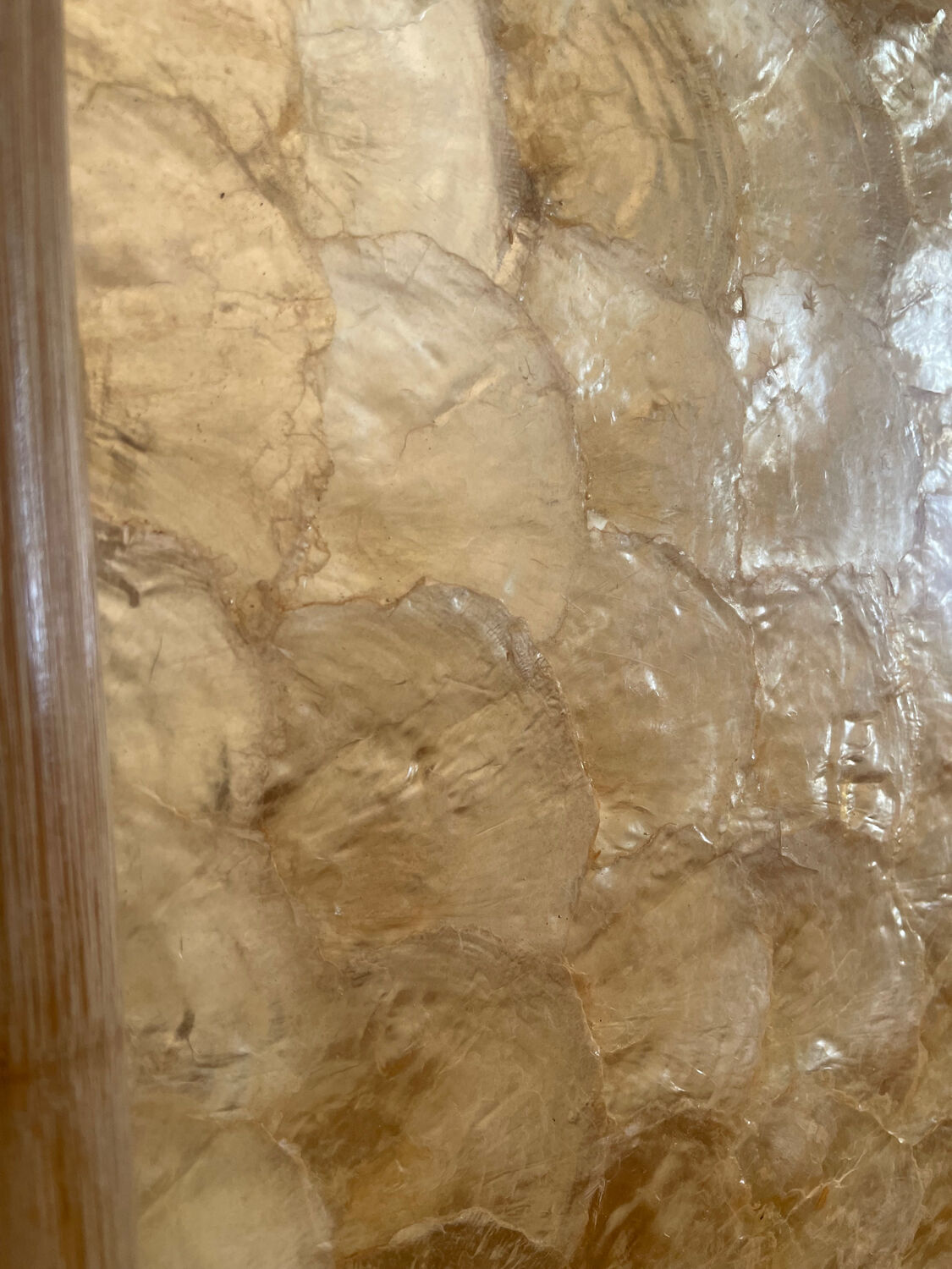 Vintage mother-of-pearl and rattan tray