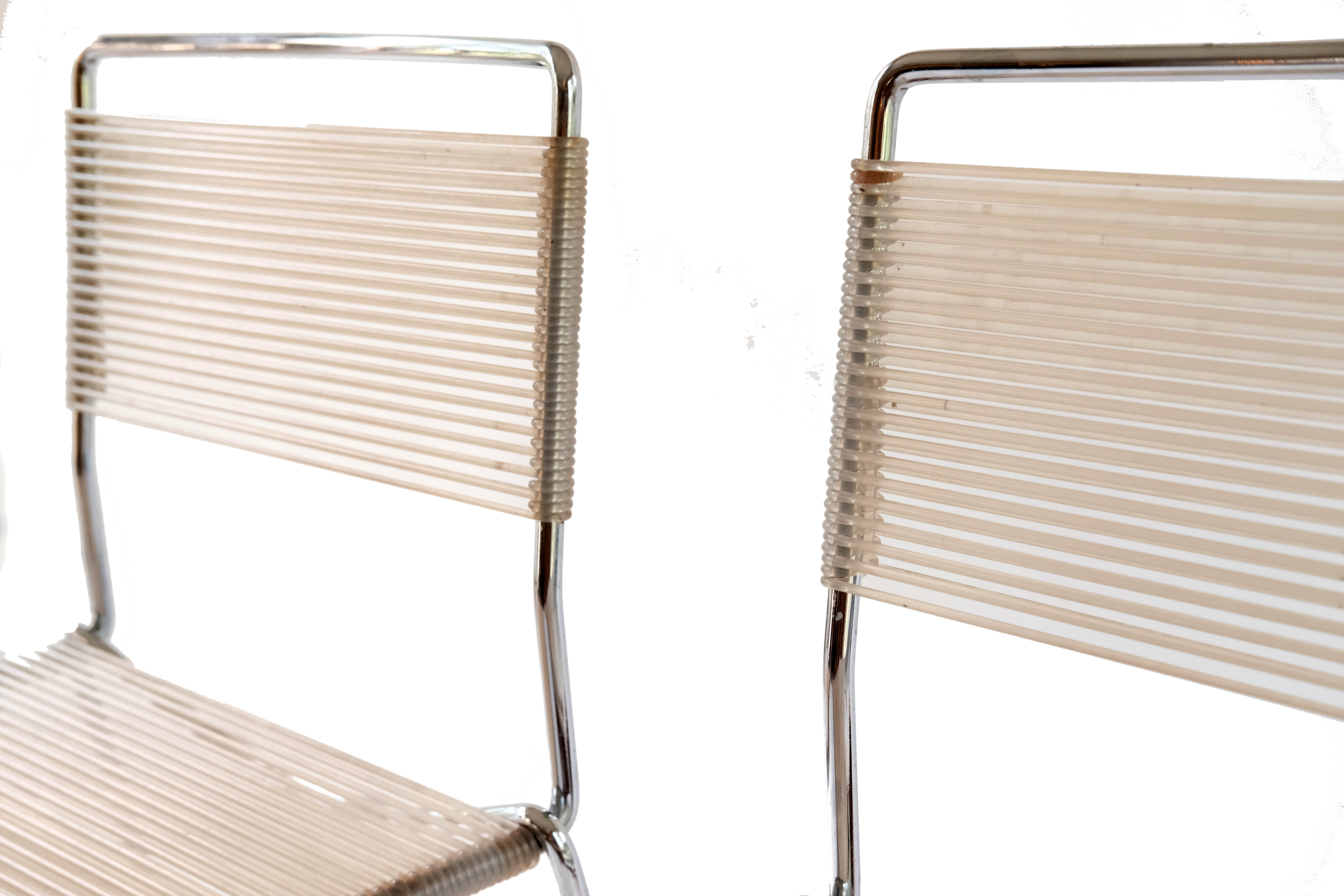 Spaghetti Bar Chairs by Giandomenico Belotti for Alias, Set of 4,  Italy 1980's