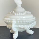 Vintage opaline glass candy dish