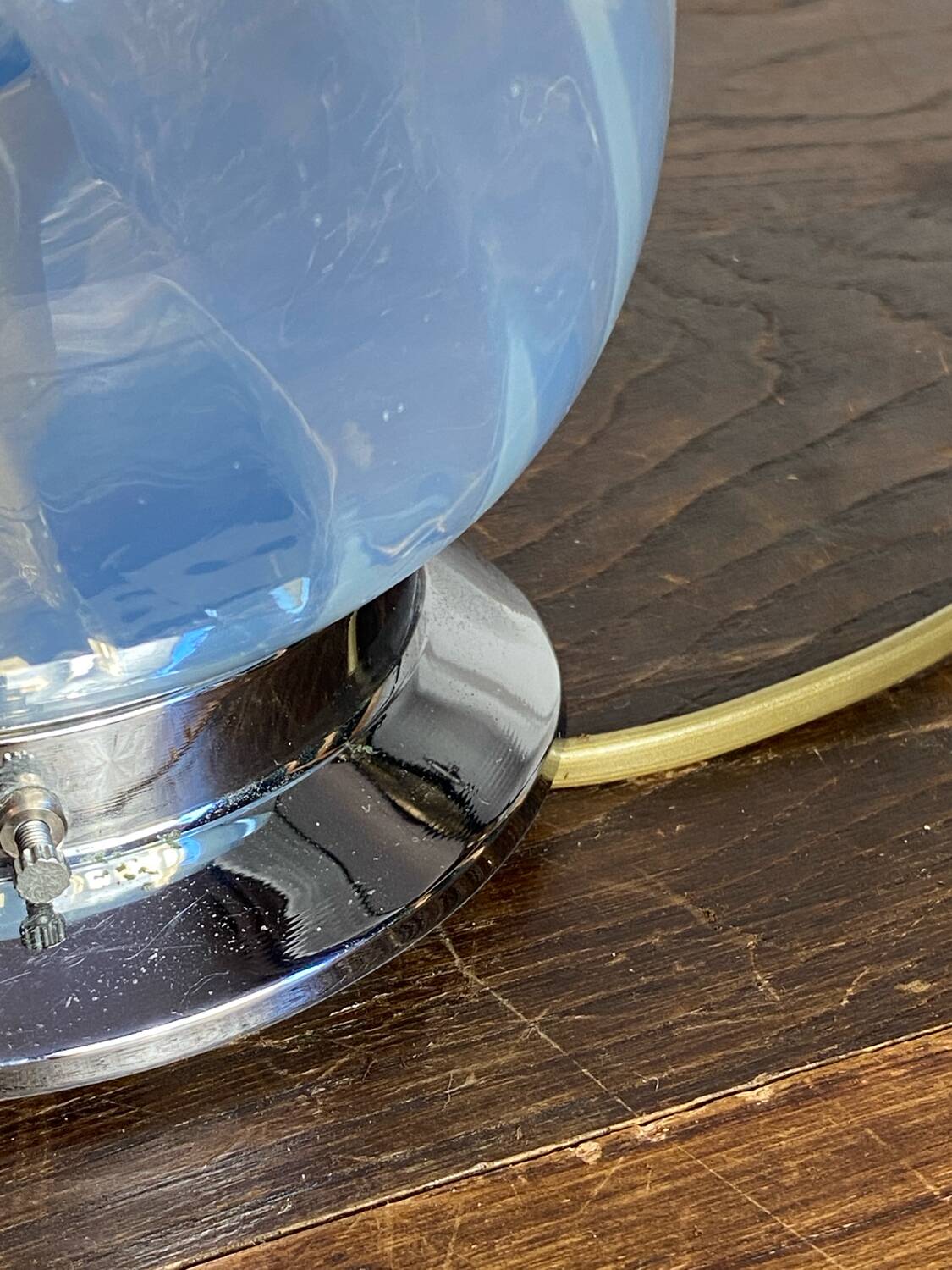 Suspension en verre et métal Art Déco