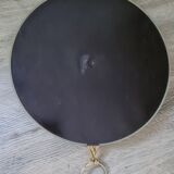 Ancien cadre rond en verre bombé / Vintage Dimensions : 23 x 23