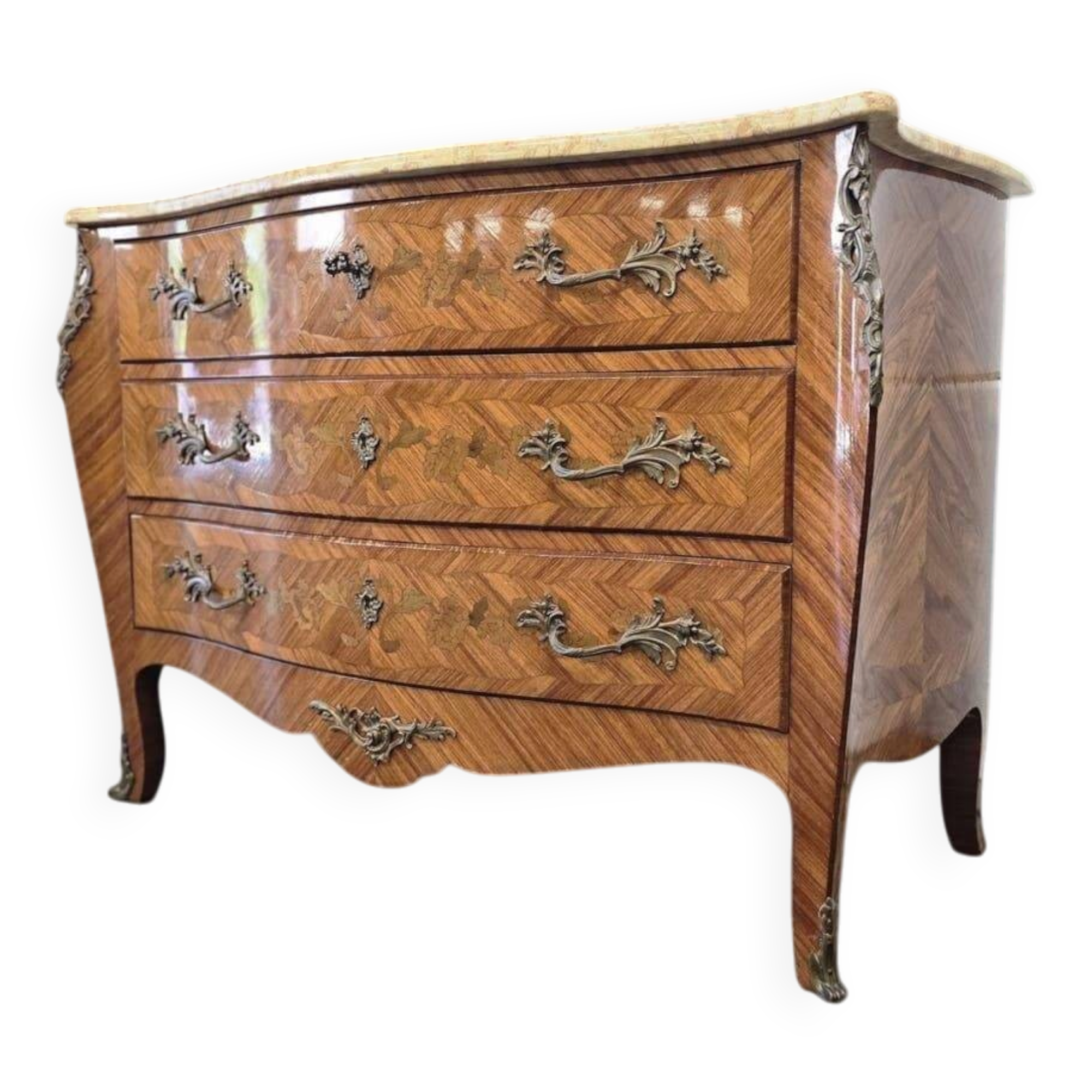 Commode en bois vintage de style Louis XV
