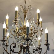 Crystal and bronze chandelier 12 arms of light