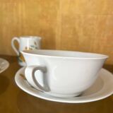 Vintage Pillivuyt Tea Set - 2 Cups, 2 Saucers & Milk Jug