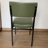 Chaise skaï vert et métal