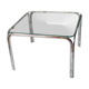 Table basse en verre et chrome design années 70