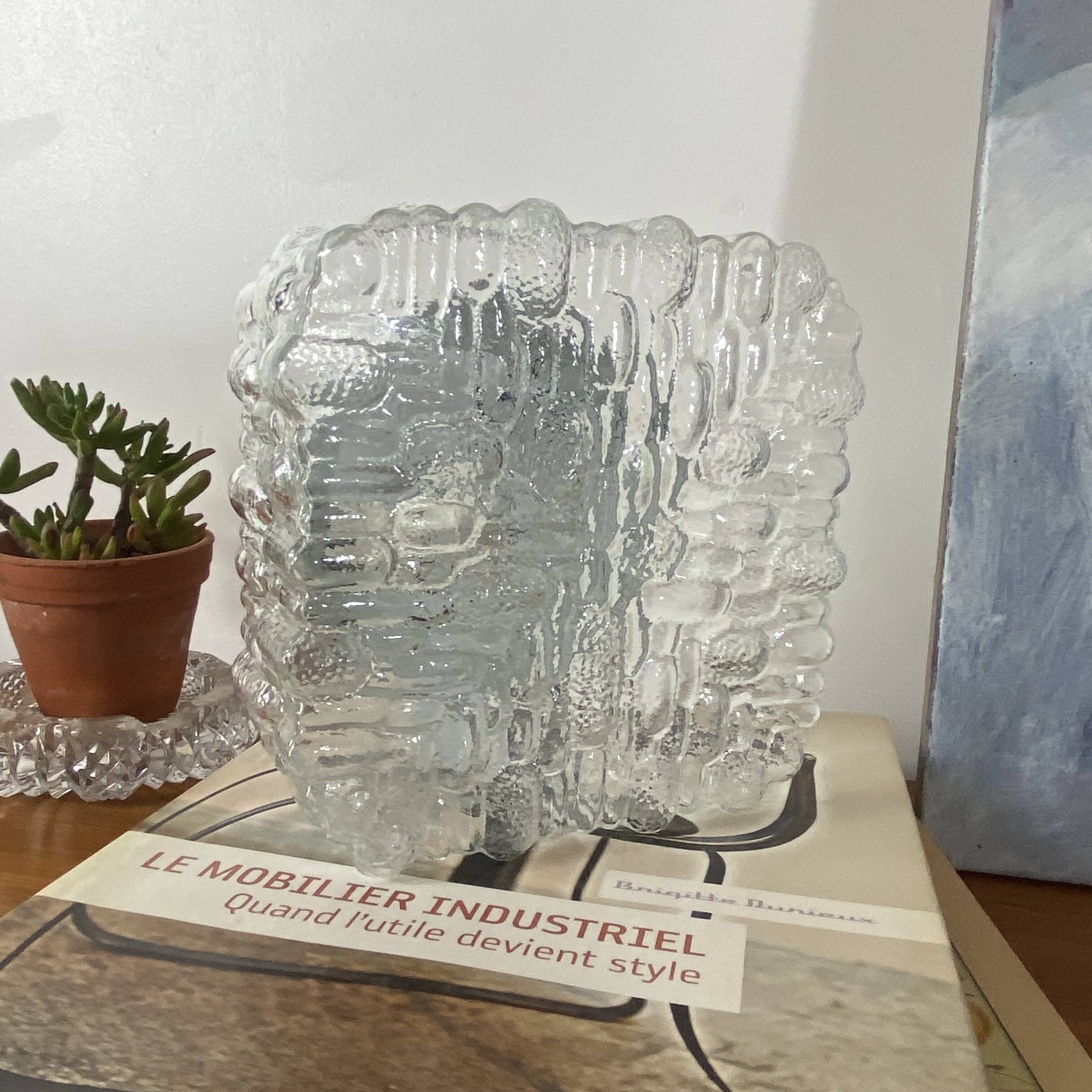 Square wall light ceiling fixture transparent glass vintage lamp