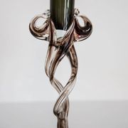 Vintage brown mid-century artistic vase, Murano glass, Europe, 1970s.