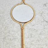 Rattan mirror in the style of Louis Sognot, France, 1950