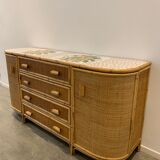 Rattan sideboard, year 70