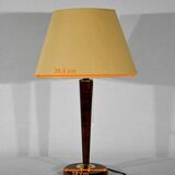 Lampe en acajou et laiton,- 1950