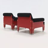 Rare ensemble de 2 fauteuils lounge 't Spectrum 'SZ85' par Jan Pieter Berghoef 1960