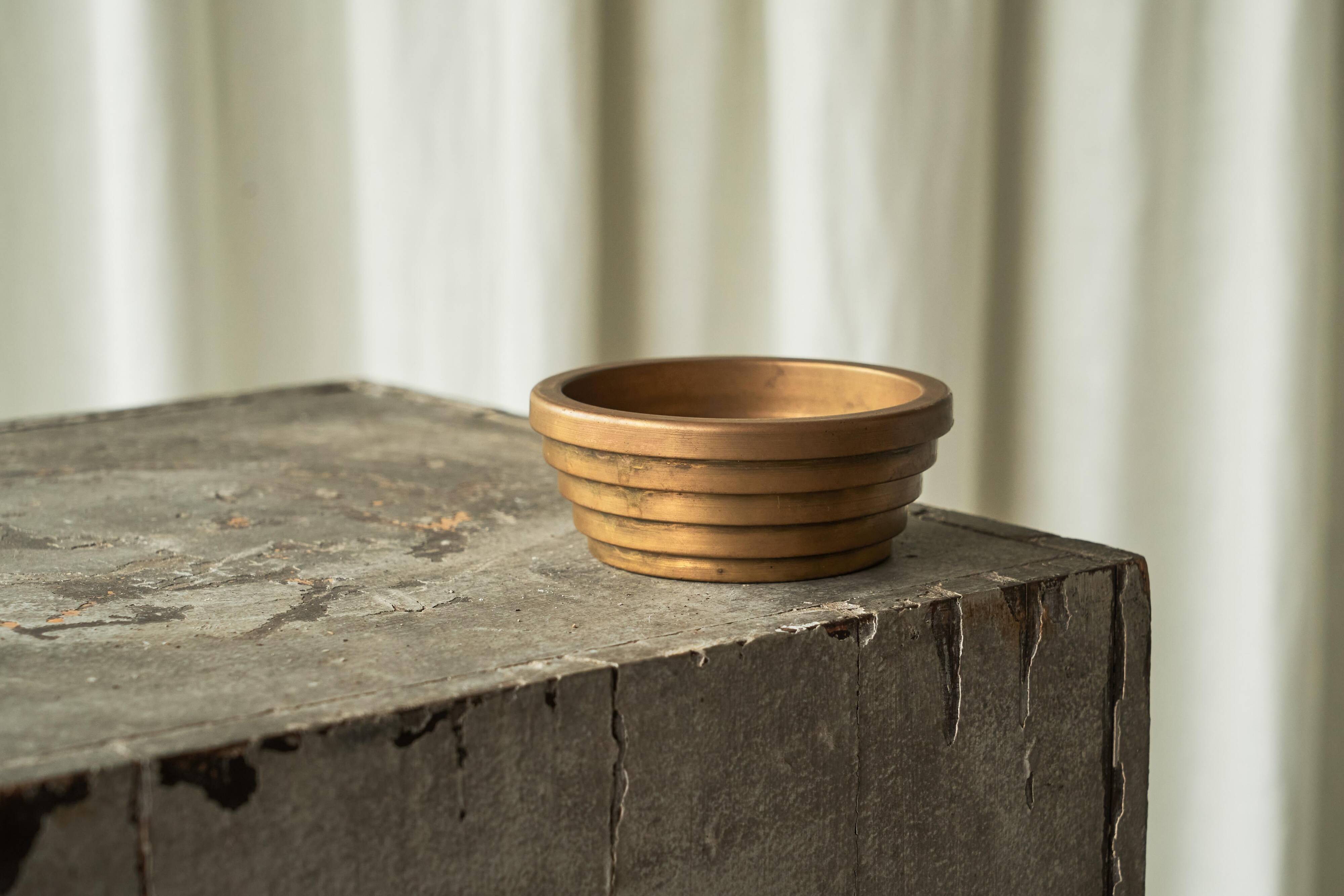 Patinated brass catchall Art Deco early 20th century
