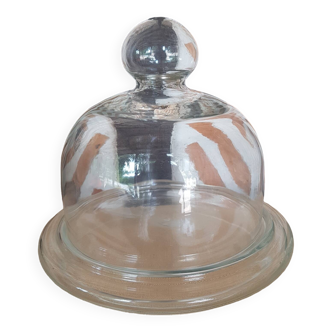 Cloche et plat en verre