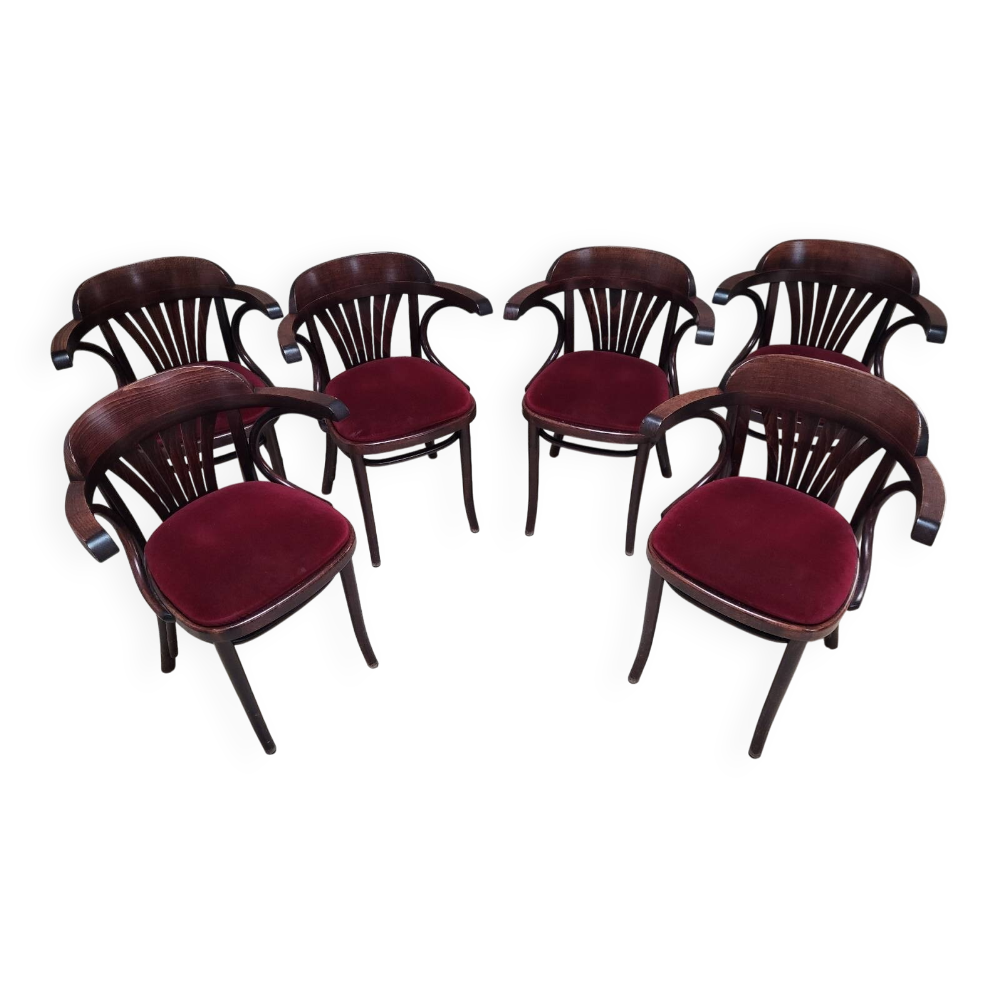 6 Fauteuils bridge bistrot