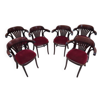 6 Fauteuils bridge bistrot