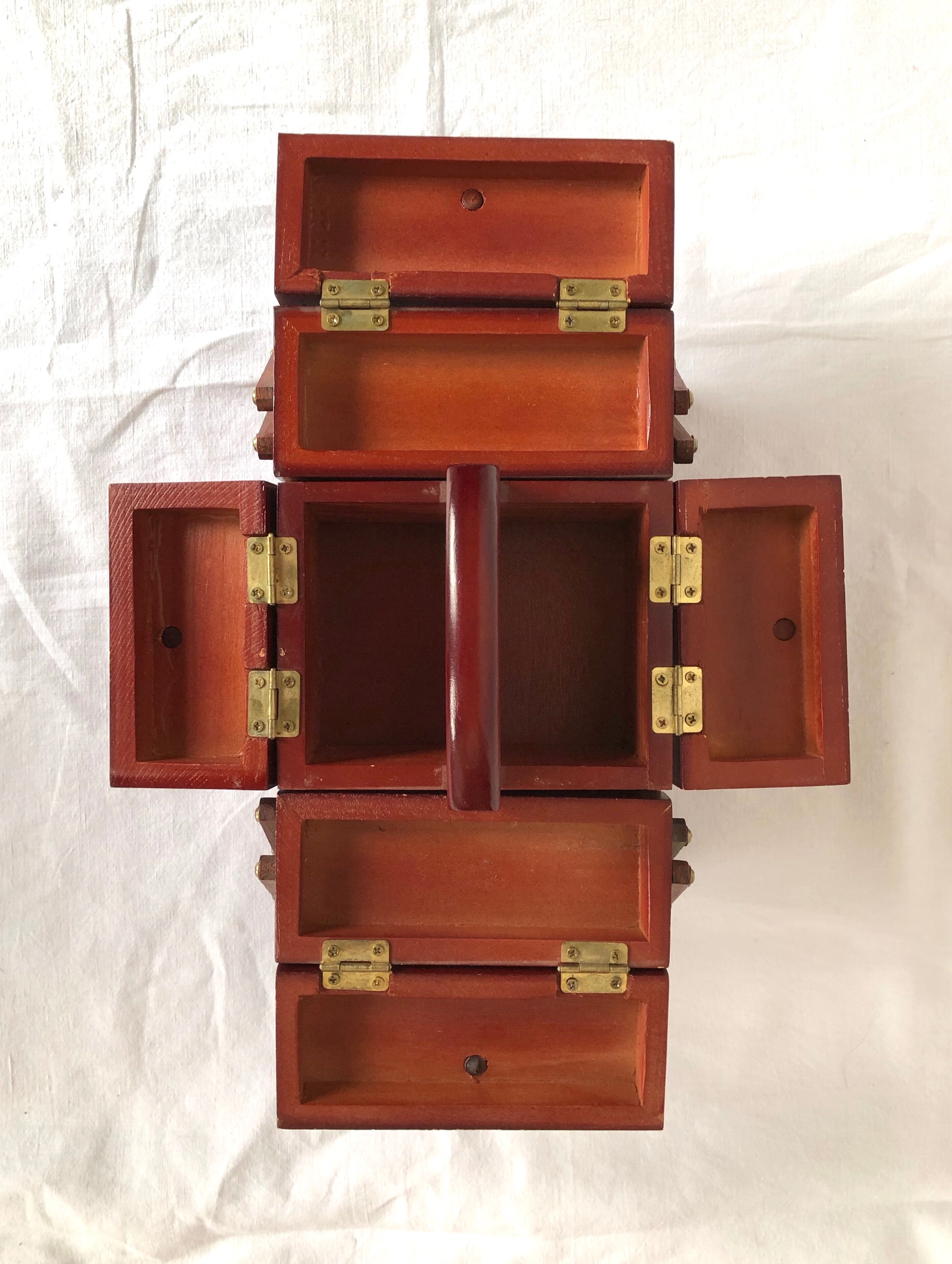 Vintage wooden sewing box