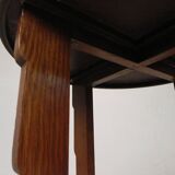 Table Art Déco avec plateau en laiton, Amsterdam School, années 1930