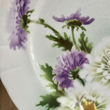 4 anciennes assiettes fleurs Luneville