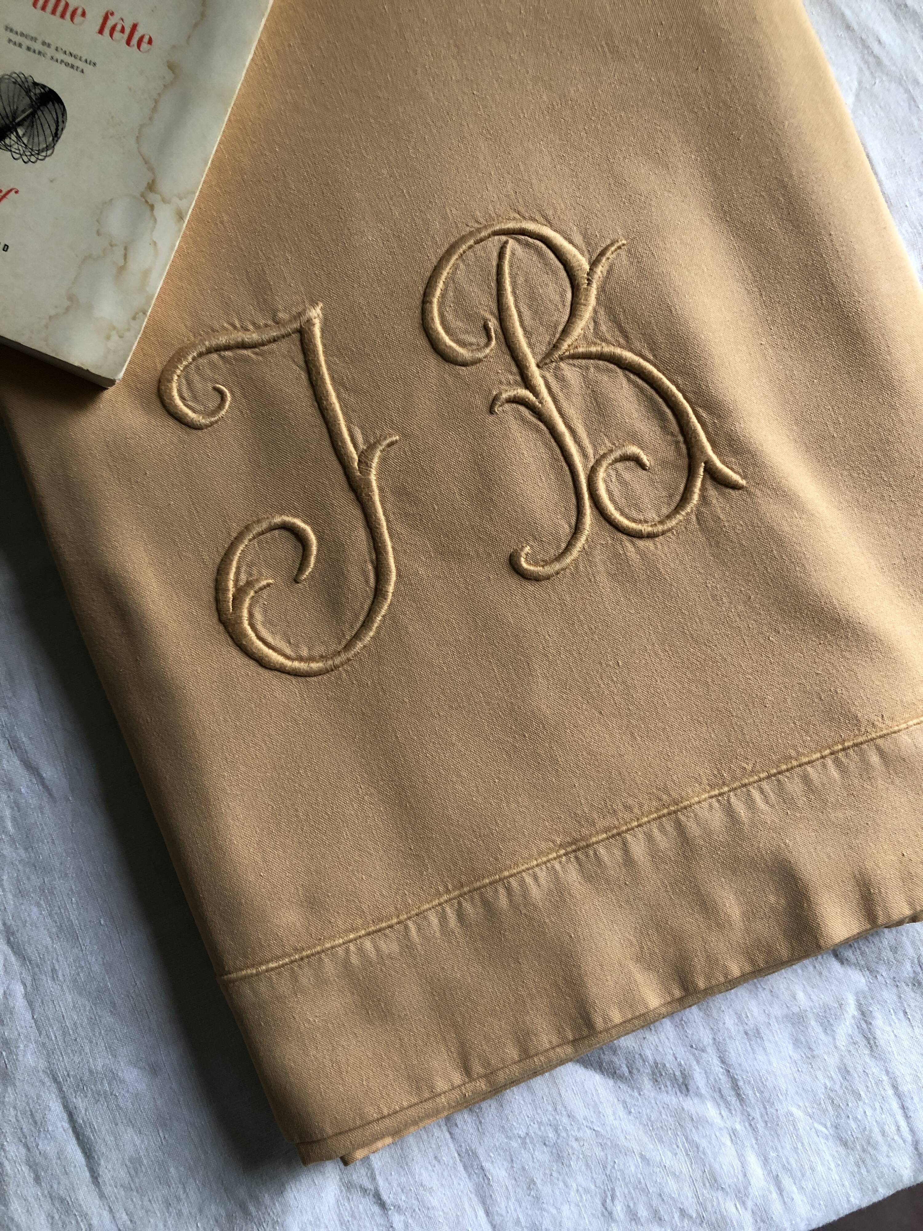 Old linen and yellow cotton sheet