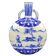 Chinese gourd vase in white and blue porcelain