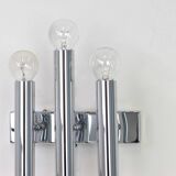 Pairs of Italian chrome wall sconces in the Sciolari style, 1970s.