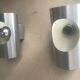 Pair 1970 brushed metal wall light