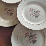 8 assiettes plates en faïence fine L'Amandinoise