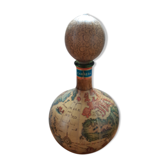 Old world map bottle