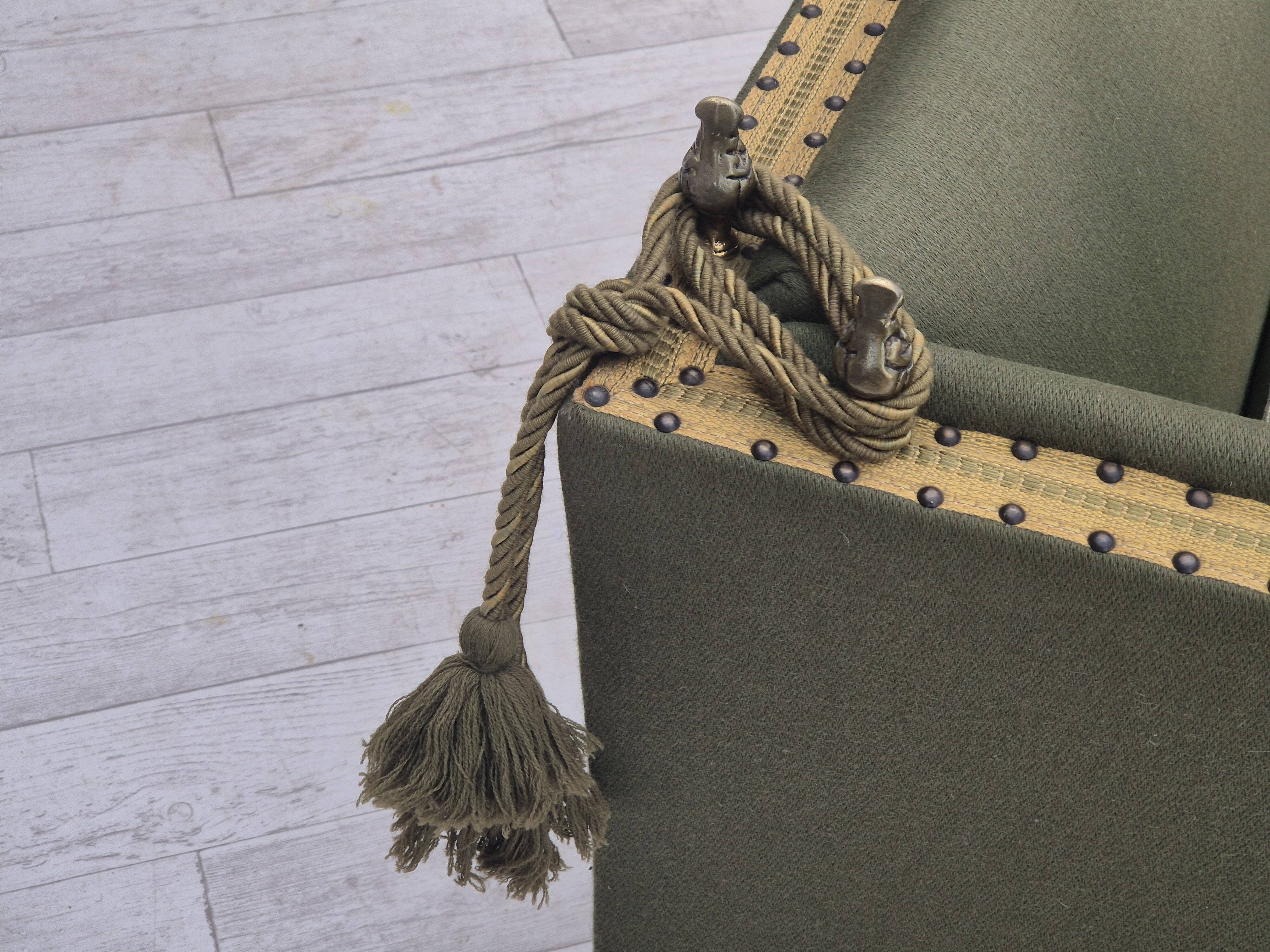 Canapé danois 2 places en velours et laine, années 1970