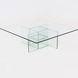 Table basse en verre italienne, années 1970
