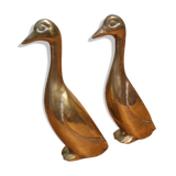 Pair of golden brass ducks