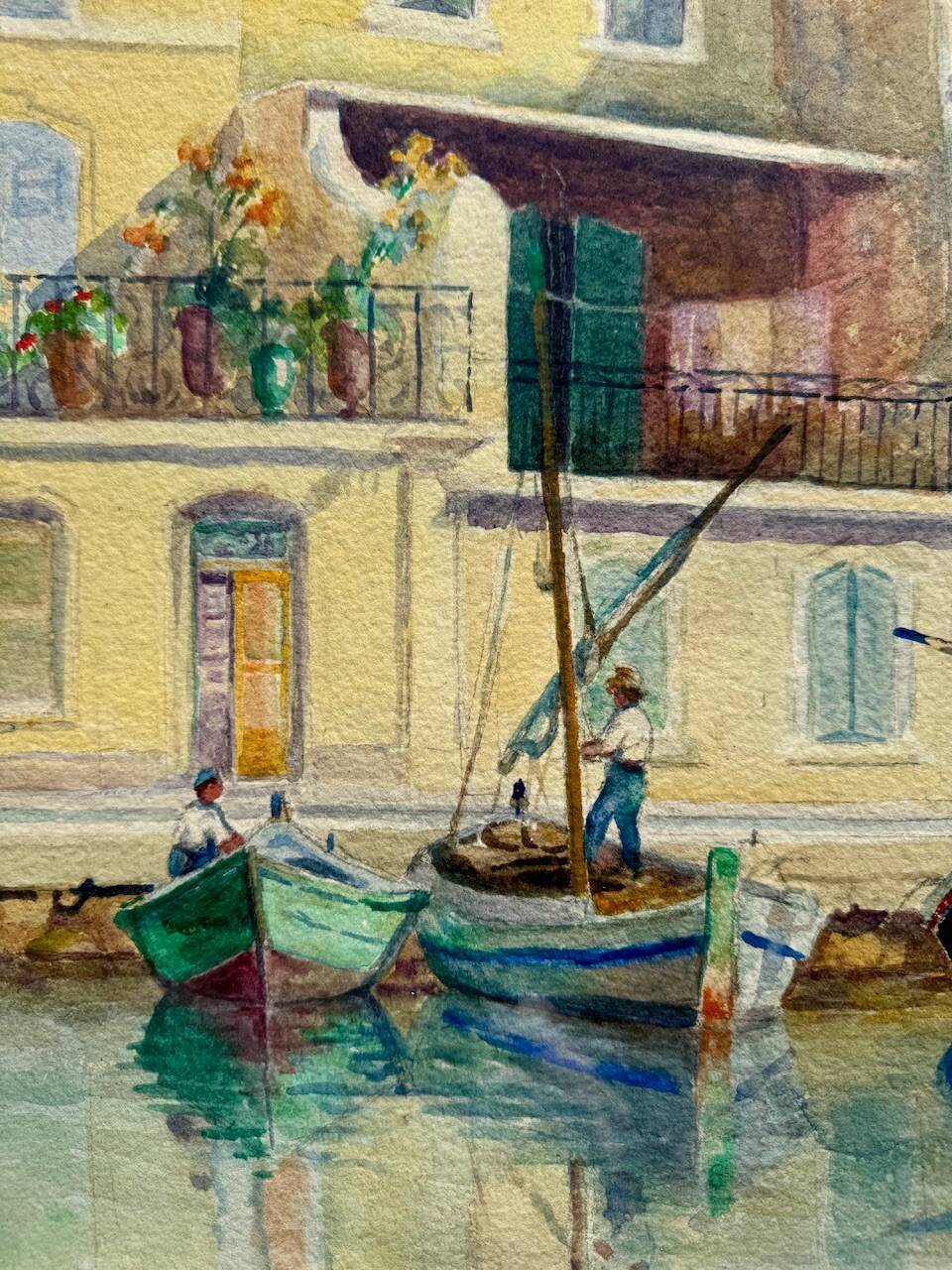 Old painting, Marine, signed Marie (1880-1977)