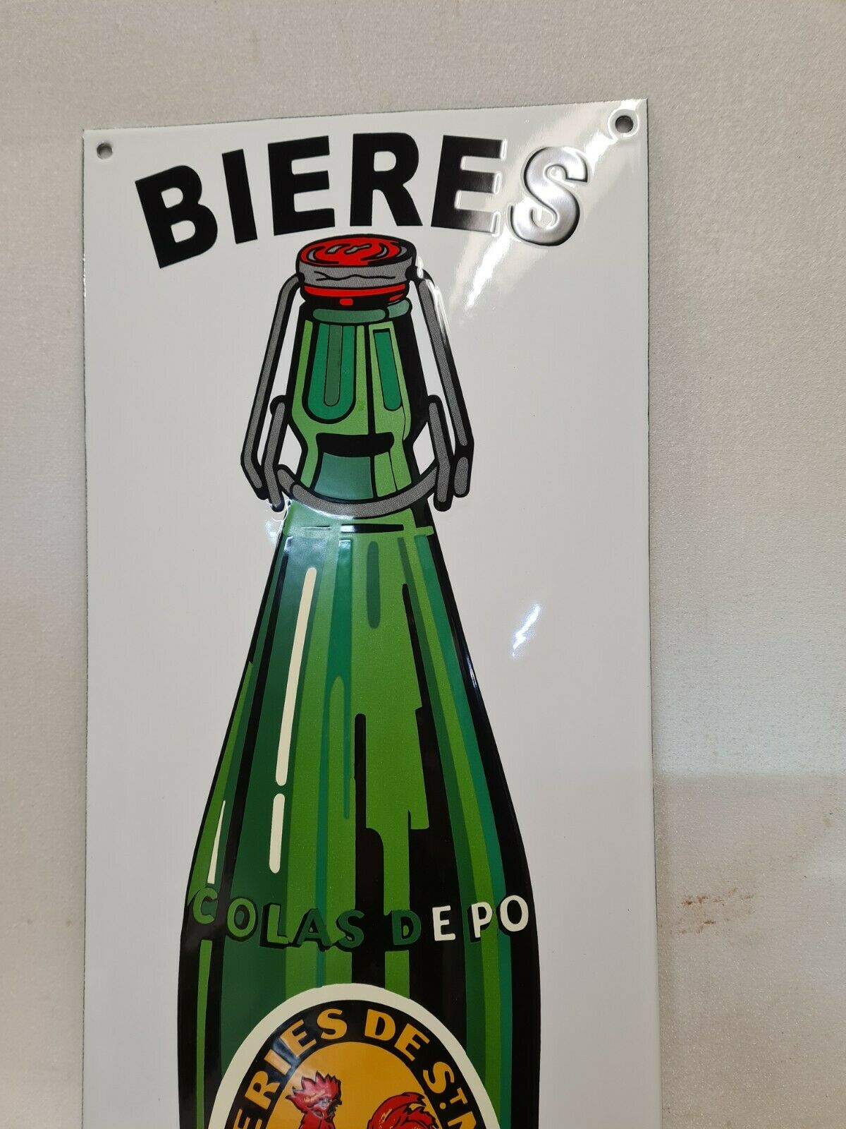 Plaque émaillée bière st nicolas