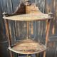 Small 19th-century corner shelf in walnut – beautiful cabinetmaking work.