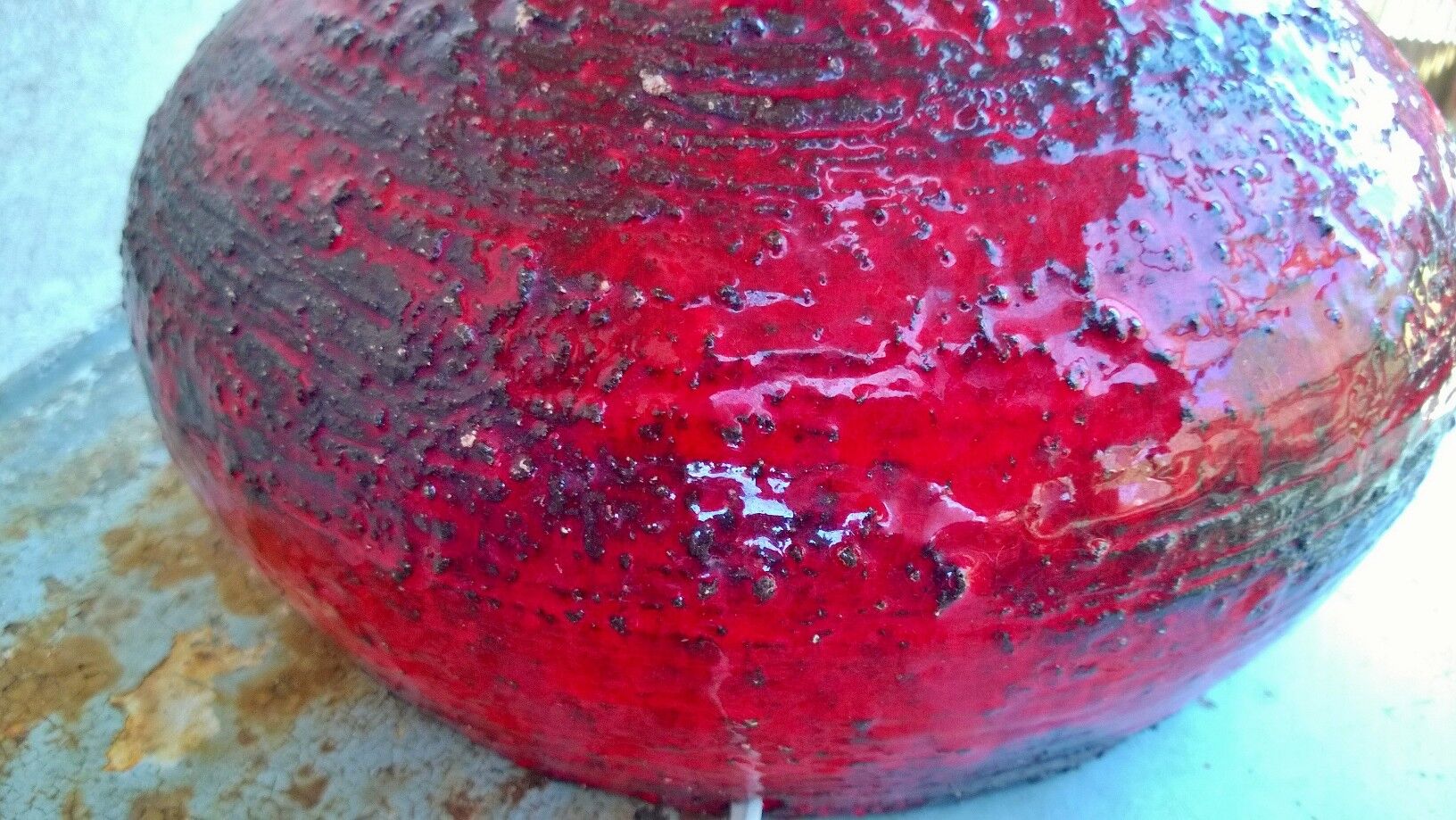 Ceramic lamp and teak by Krosselbach 1970