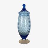 Empoli blue glass bonbonnière, vintage