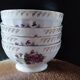 Set of 4 bowls purple porcelain decoration