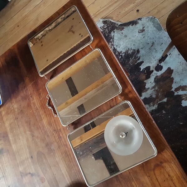 Miroir triptyque de barbier