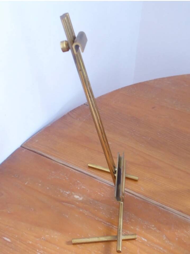 Table mirror on a brass easel