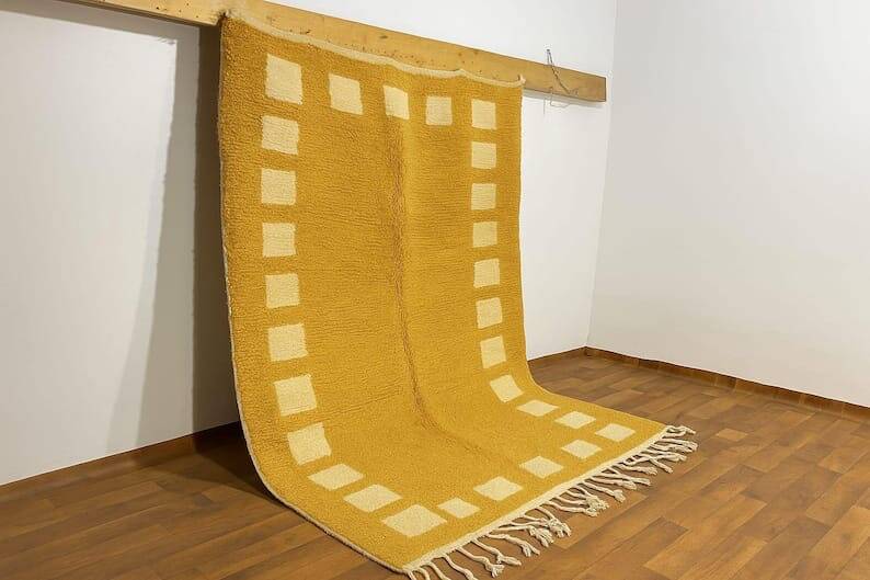 Handmade Moroccan natural wool rug size 1/2 m