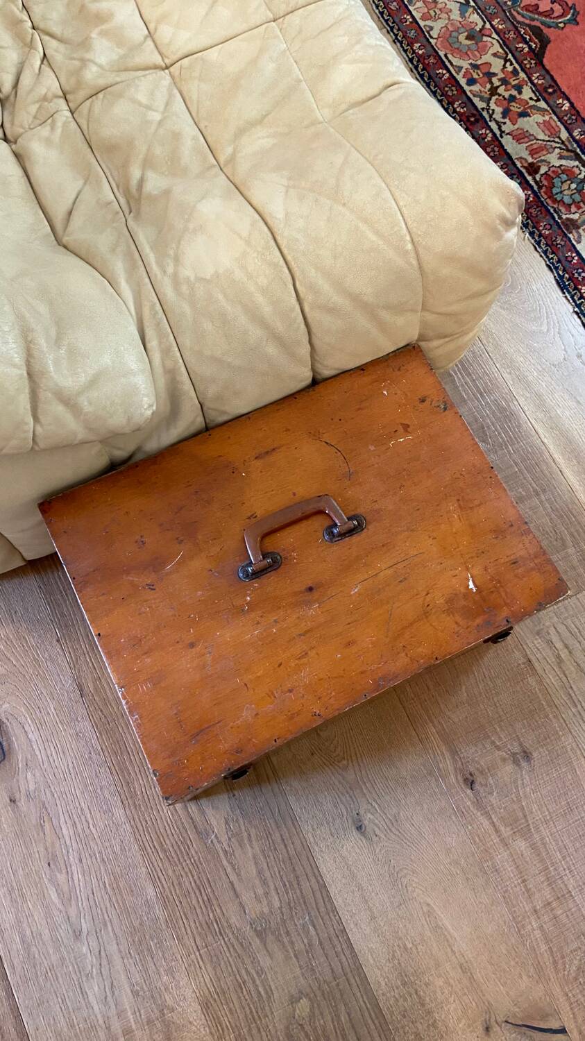 Vintage wooden toolbox chest