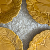 4 flat ceramic plates Barbotine