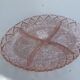 Aperitif servant in pink glass, embossed patterns, vintage