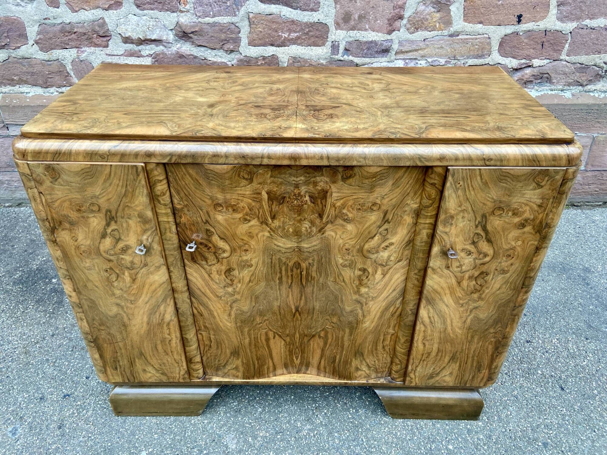 Enfilade art deco mid-century vintage 1950 ronce de noyer