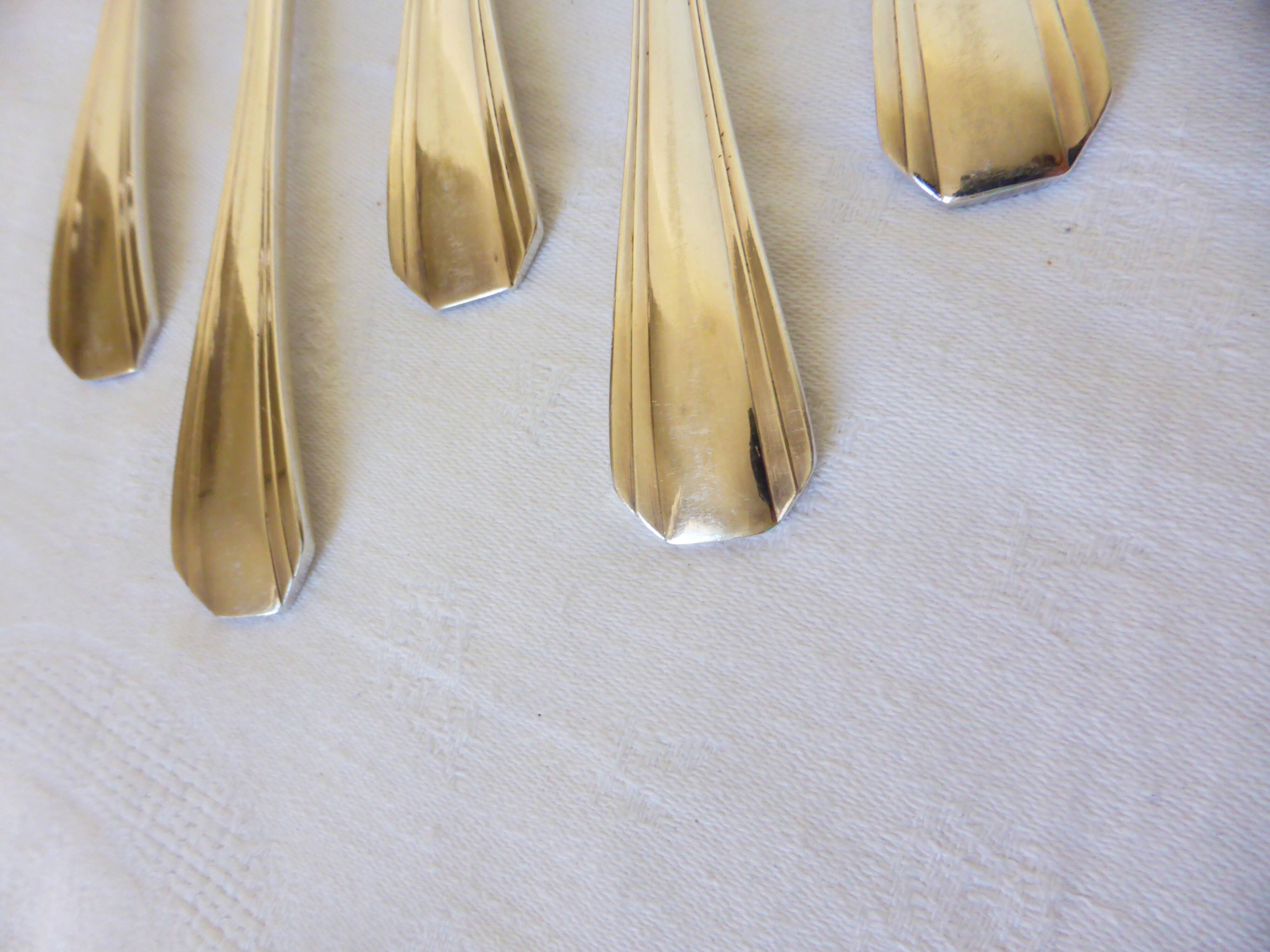 6 Christofle art deco style silver plated forks