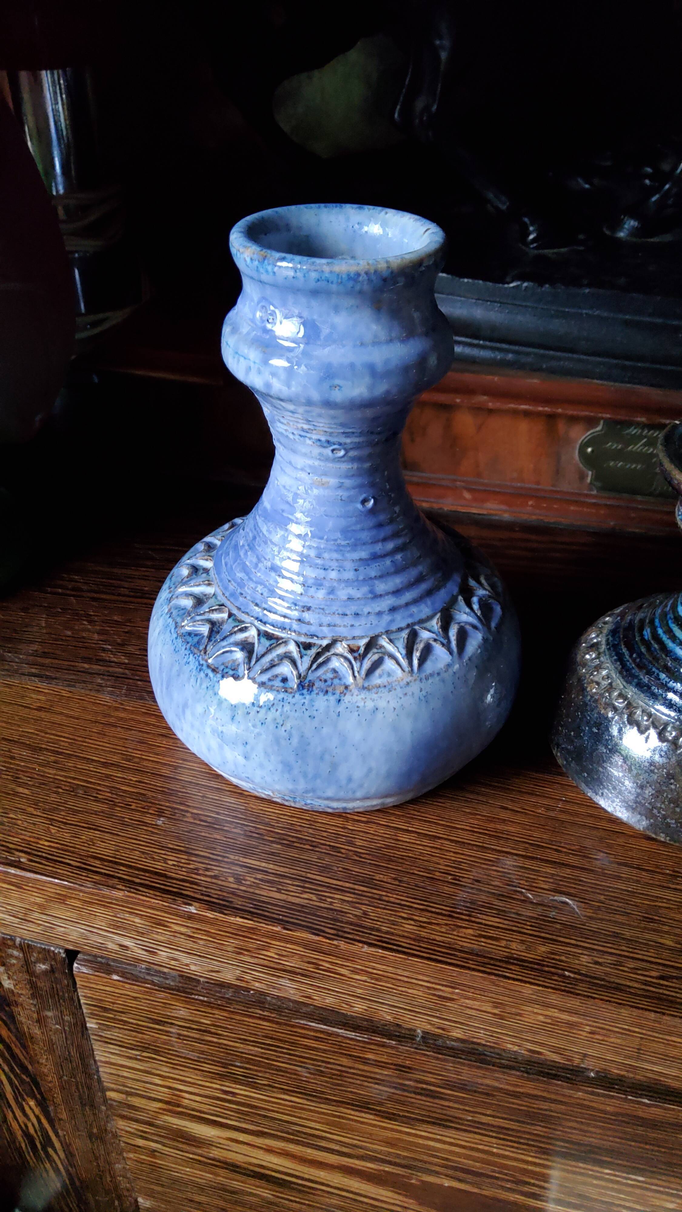Trio of stoneware vases from the 70s signed and stamped