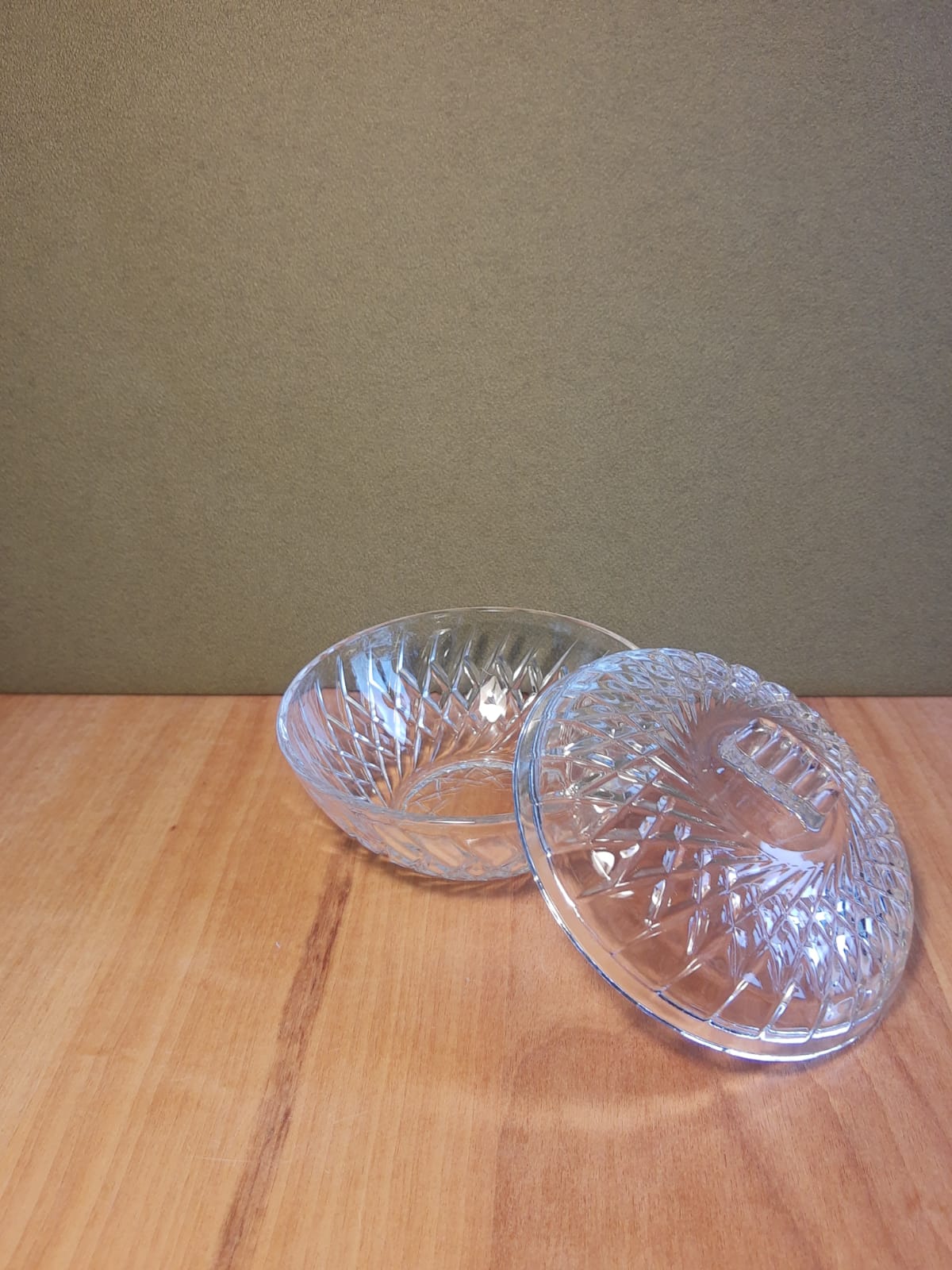 Vintage France chiseled glass candy