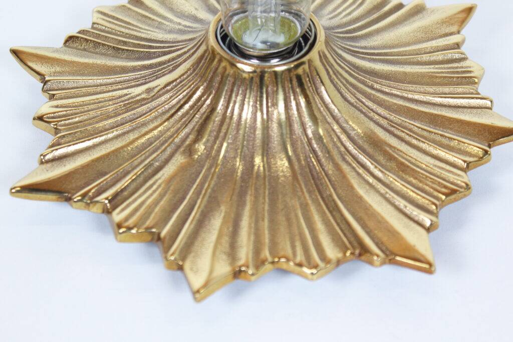 Rare set of 1950s bronze sunburst wall lamps – Germany 1950s